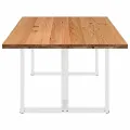 Table à manger marron clair bois de chêne massif rectangulaire