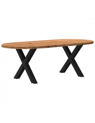 Table à manger 220x100x74 cm bois de chêne massif ovale