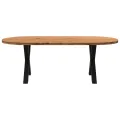 Table à manger 220x100x74 cm bois de chêne massif ovale