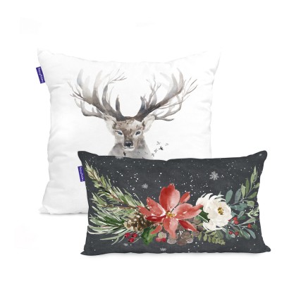 Set of cushion covers HappyFriday Mystical winter Multicolour 2 Pieces