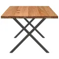 Table à manger marron clair bois de chêne massif rectangulaire