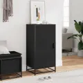 Étagère à chaussures noir 48x38x97,5 cm bois d'ingénierie