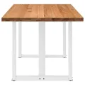 Table à manger marron clair bois de chêne massif rectangulaire