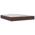  Cadre de lit ottoman sans matelas marron foncé 180x200 cm tissu