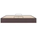  Cadre de lit ottoman sans matelas marron foncé 180x200 cm tissu
