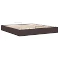 Cadre de lit ottoman sans matelas marron foncé 180x200 cm tissu