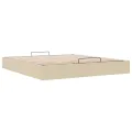  Cadre de lit ottoman sans matelas crème 180x200 cm tissu