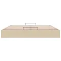  Cadre de lit ottoman sans matelas crème 180x200 cm tissu