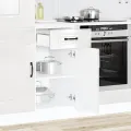 Armoire de cuisine Kalmar blanc brillant bois ingénierie