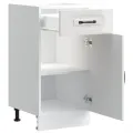 Armoire de cuisine Kalmar blanc brillant bois ingénierie