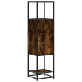 Buffet haut chêne fumé 35,5x35x139 cm bois d'ingénierie métal