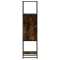 Buffet haut chêne fumé 35,5x35x139 cm bois d'ingénierie métal