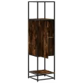 Buffet haut chêne fumé 35,5x35x139 cm bois d'ingénierie métal