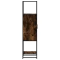 Buffet haut chêne fumé 35,5x35x139 cm bois d'ingénierie métal