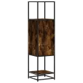 Buffet haut chêne fumé 35,5x35x139 cm bois d'ingénierie métal