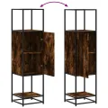 Buffet haut chêne fumé 35,5x35x139 cm bois d'ingénierie métal