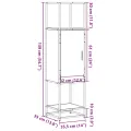 Buffet haut chêne fumé 35,5x35x139 cm bois d'ingénierie métal