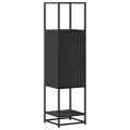 Buffet haut noir 35,5x35x139 cm bois d'ingénierie et métal