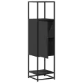 Buffet haut noir 35,5x35x139 cm bois d'ingénierie et métal