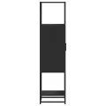 Buffet haut noir 35,5x35x139 cm bois d'ingénierie et métal