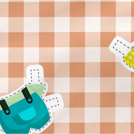 Kussensloop HappyFriday Mr Fox Piggys Vichy Multicolour 80 x 80 cm