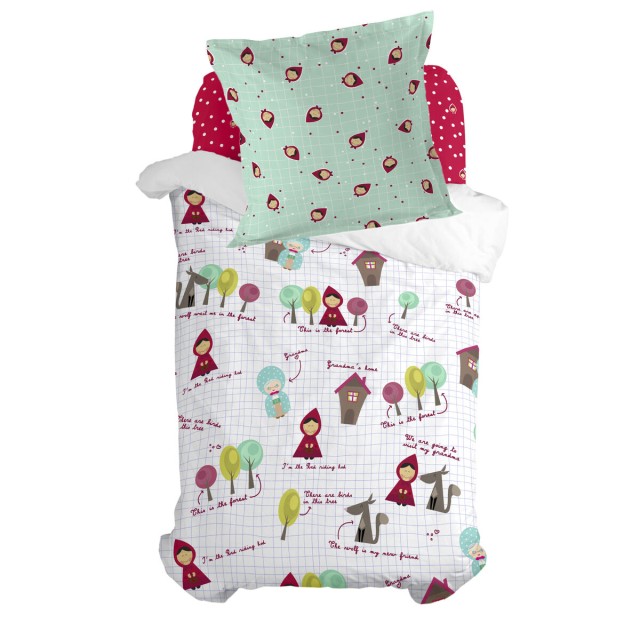 Funda de almohada HappyFriday Mr Fox Grandma Notebook Multicolor 80 x