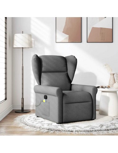 Fauteuil de massage inclinable Gris foncé Tissu