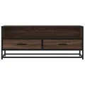 Meuble TV chêne marron 100x34,5x40cm bois d'ingénierie et métal