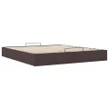  Cadre de lit ottoman sans matelas marron foncé 160x200 cm tissu