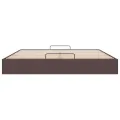  Cadre de lit ottoman sans matelas marron foncé 160x200 cm tissu