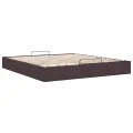  Cadre de lit ottoman sans matelas marron foncé 160x200 cm tissu