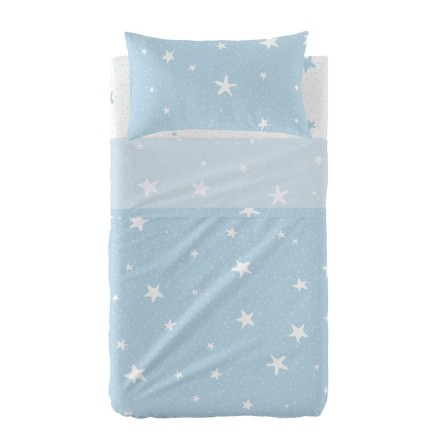 Set beddengoed HappyFriday Basic Kids Little star Blauw Wieg voor baby