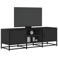 Meuble TV noir 120x35x41 cm bois d'ingénierie et métal