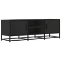 Meuble TV noir 120x35x41 cm bois d'ingénierie et métal