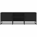 Meuble TV noir 120x35x41 cm bois d'ingénierie et métal