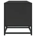 Meuble TV noir 120x35x41 cm bois d'ingénierie et métal