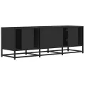 Meuble TV noir 120x35x41 cm bois d'ingénierie et métal