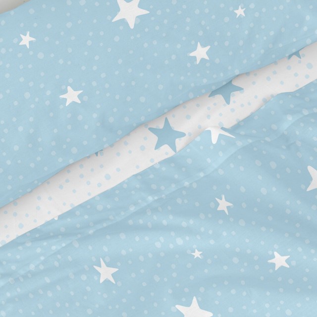 Juego de Sábanas HappyFriday Basic Kids Little star Azul Cama de 80/9