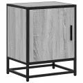 Table de chevet sonoma gris 40x31x50 cm bois d'ingénierie métal
