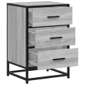 Table de chevet sonoma gris 40x34,5x60 cm bois ingénierie métal