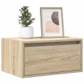 Table de chevet murale avec lumières LED chêne sonoma