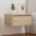 Table de chevet murale avec lumières LED chêne sonoma