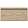 Table de chevet murale avec lumières LED chêne sonoma