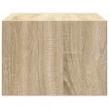 Table de chevet murale avec lumières LED chêne sonoma