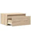 Table de chevet murale avec lumières LED chêne sonoma