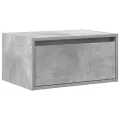 Table de chevet murale avec lumières LED gris béton