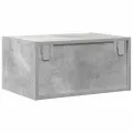 Table de chevet murale avec lumières LED gris béton