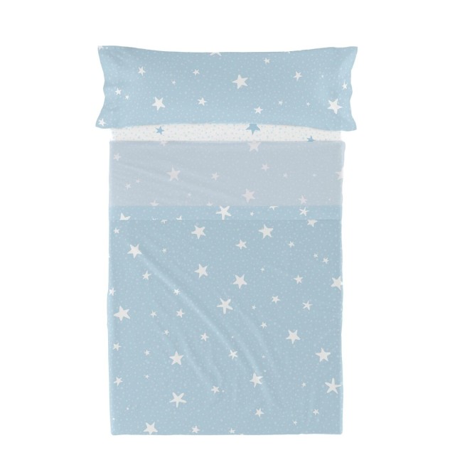 Juego de Sábanas HappyFriday Basic Kids Little star Azul Cama de 105