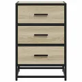 Table de chevet chêne sonoma 40x34,5x60cm bois ingénierie métal