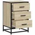 Table de chevet chêne sonoma 40x34,5x60cm bois ingénierie métal